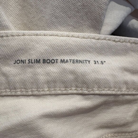 DL1961 Joni Slim Boot Maternity Jeans Women's Size 32 in Ivory - Picture 5 of 9
